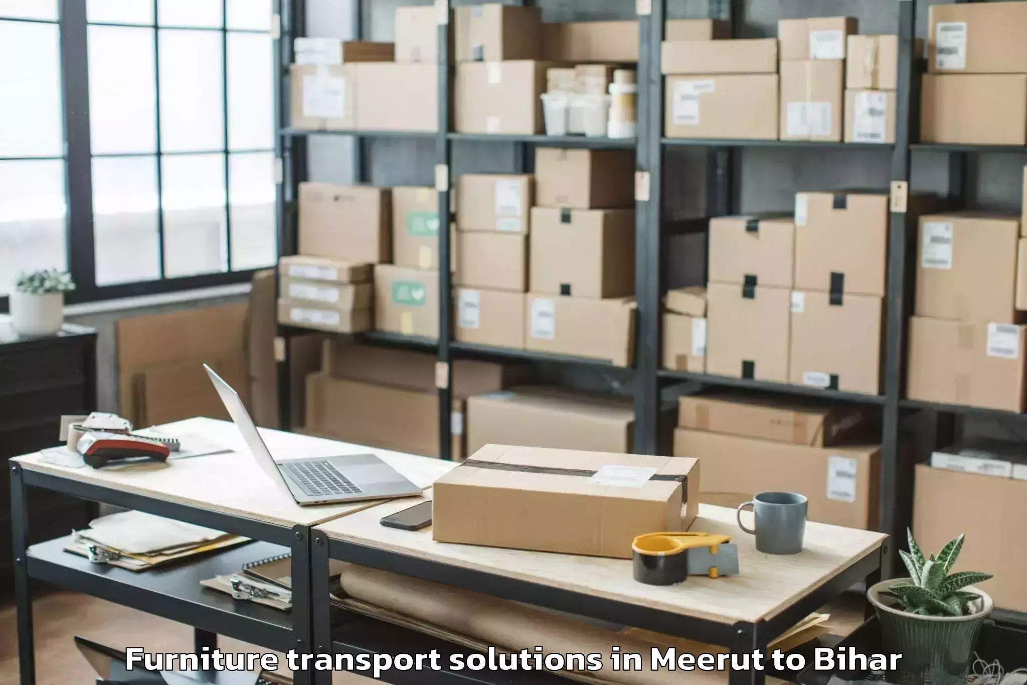 Efficient Meerut to Adhaura Furniture Transport Solutions